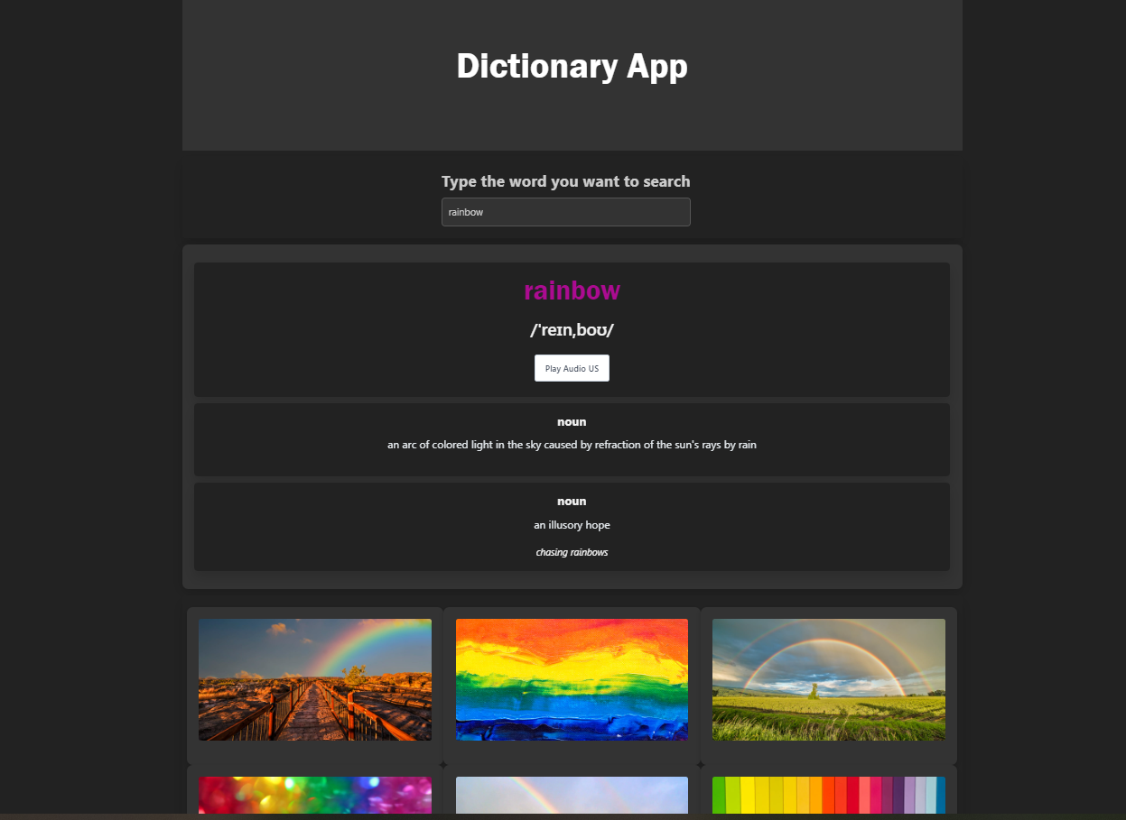 React dictionary App